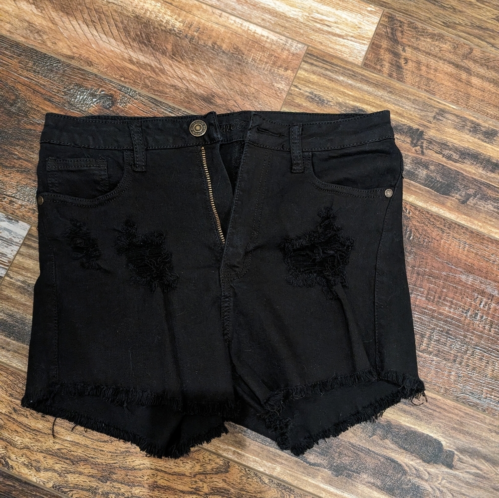 Machine Black Jean Shorts